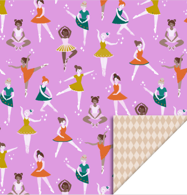 Ballet Pink - harlequin beige cadeaupapier 70 x 300 cm