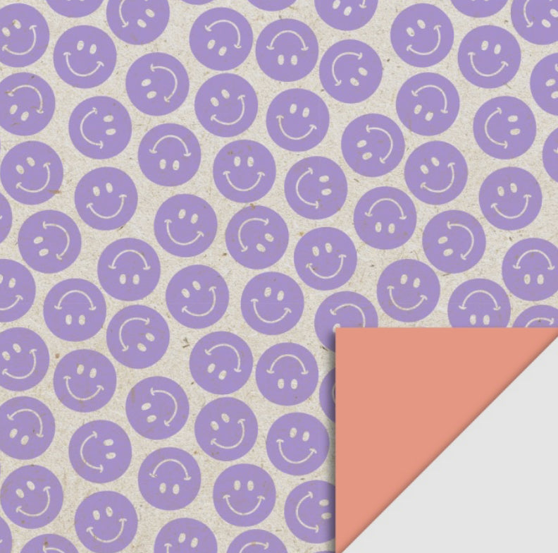 Smile Lilac - Salmon Cadeaupapier 70 x 300 cm