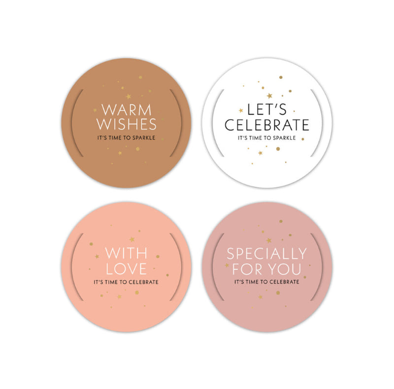 It's time to sparkle X-mas cadeaulabels multi tekst gouden sterren 10 st