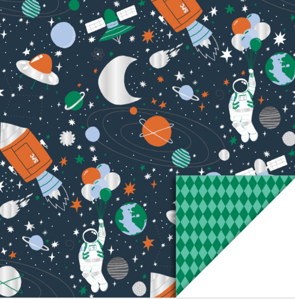 Space - harlequin green cadeaupapier 70 x 300 cm