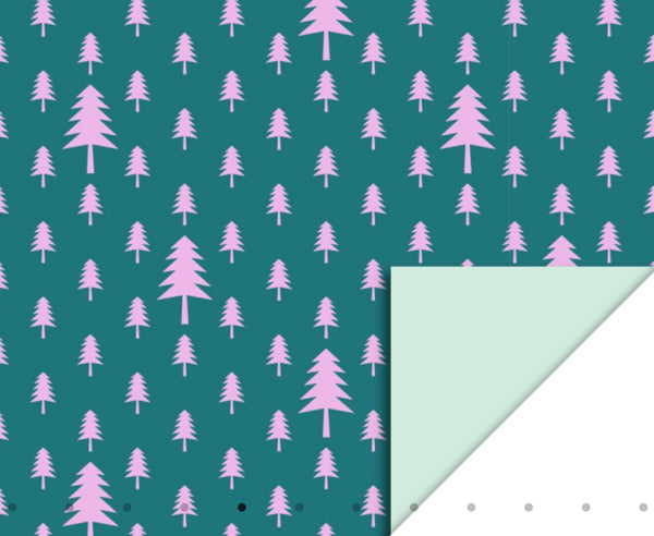 X-mas tree jade/lila cadeaupapier 70 x 300 cm