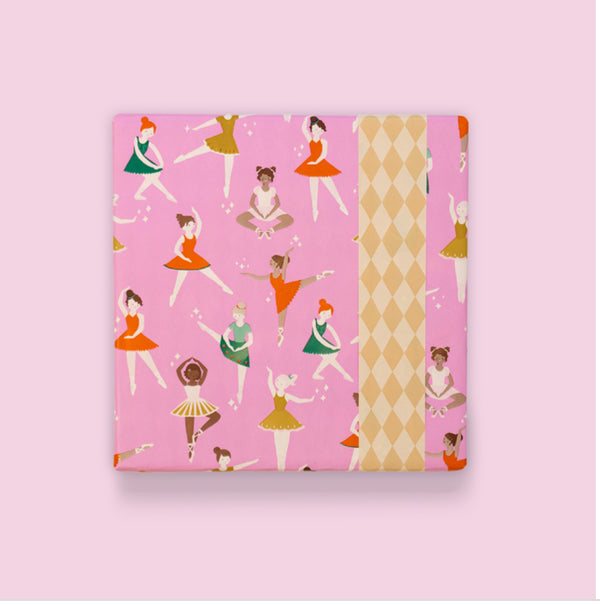 Ballet Pink - harlequin beige cadeaupapier 70 x 300 cm