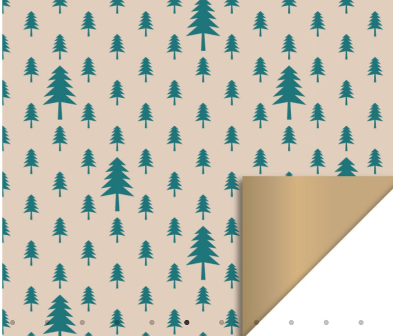 X-mas tree white/green cadaeaupapier 70 x 300 cm