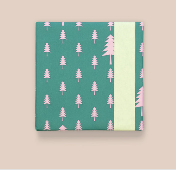 X-mas tree jade/lila cadeaupapier 70 x 300 cm
