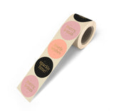 Goudfolie stickers - christmas wishes roze,zwart 10 st