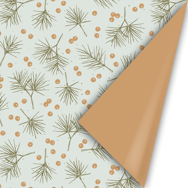 Berries & Branches Groen Cadeaupapier 50 x 300 cm