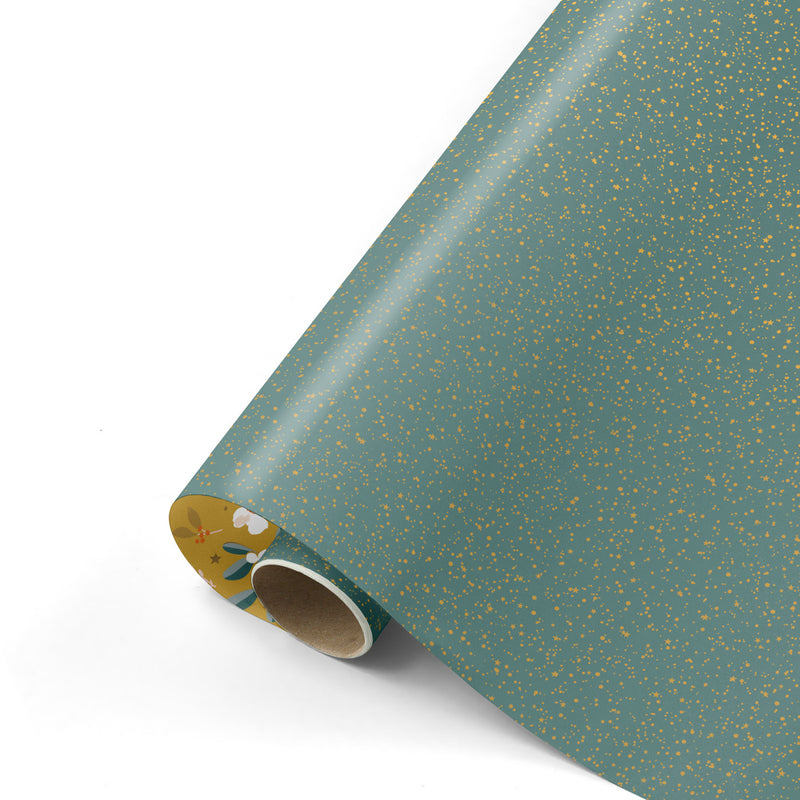 Twinklin Stars Petrol Cadeaupapier 50 x 300 cm