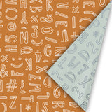 Typo Graphic Roest/Wit Cadeaupapier 50 x 300 cm