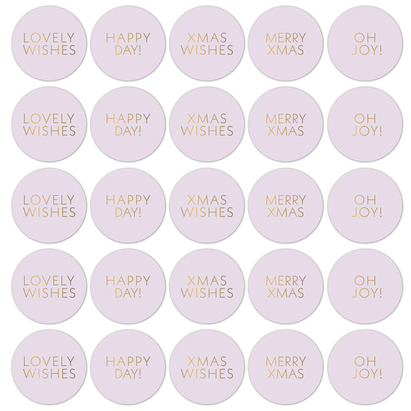 Goudfolie Stickers - Christmas Wishes Lila/Goud 10 st