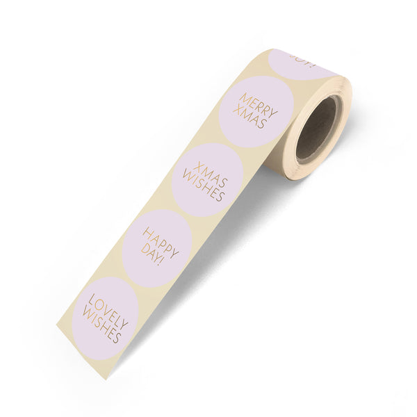 Goudfolie Stickers - Christmas Wishes Lila/Goud 10 st