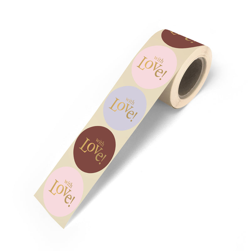 Goudfolie - With Love Stickers 12 st