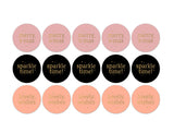 Goudfolie stickers - christmas wishes roze,zwart 10 st