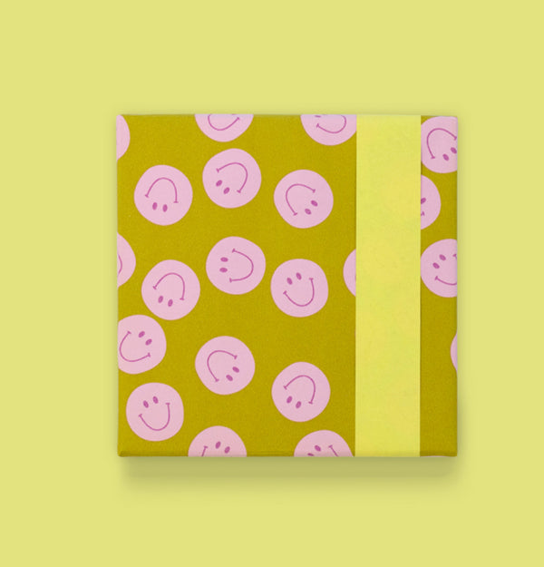 Smile Yellow - Pink cadeaupapier 70 x 300 cm
