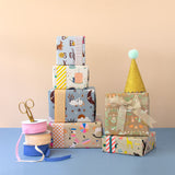 Baby Joy Taupe/Gold Cadeaupapier 70 x 300 cm