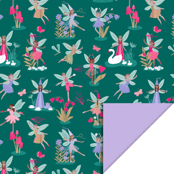Fairy Tale Jade Blue/Lilac Cadeaupapier 70 x 300 cm