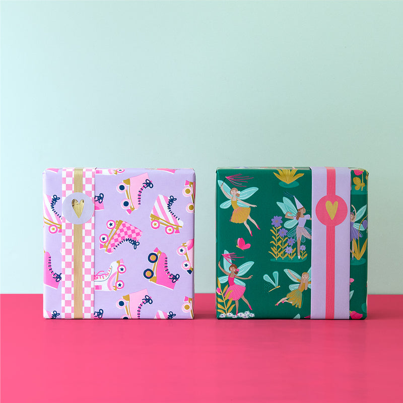 Fairy Tale Jade Blue/Lilac Cadeaupapier 70 x 300 cm