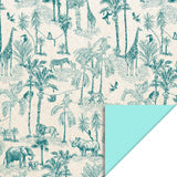 Vintage Jungle Jade Blue Cadeaupapier 70 x 300 cm