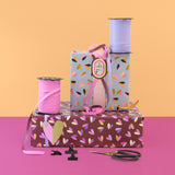 Hearts Duo Beet Red - Lilac Cadeaupapier 70 x 300 cm