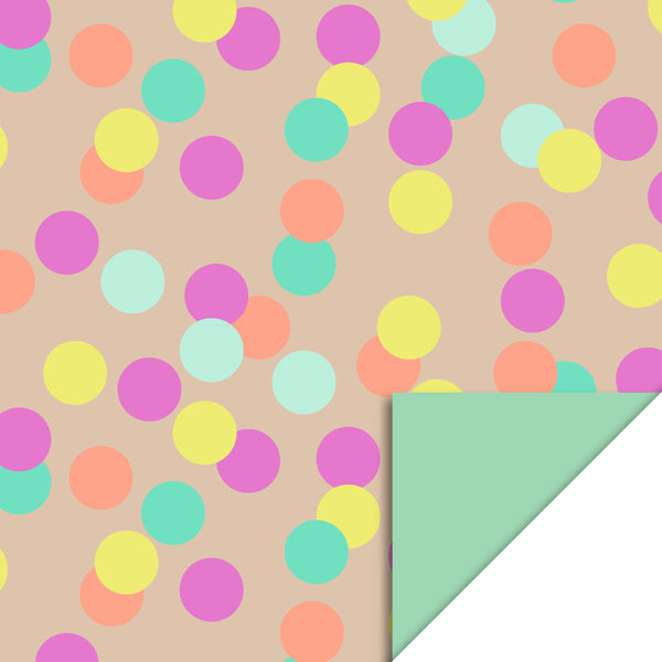 Big Confetti Nude - Mint Cadeaupapier 70 x 300 cm