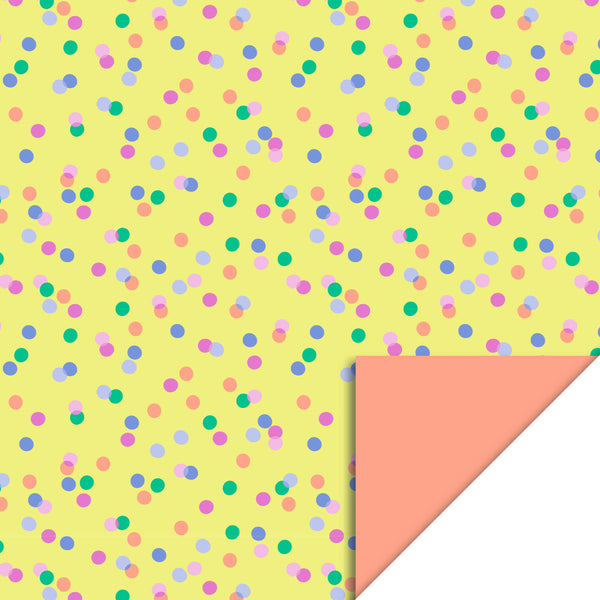 Party Confetti Yellow - Salmon Cadeaupapier 70 x 300 cm