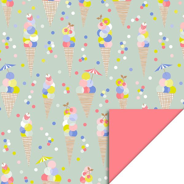 Ice Confetti - Bright Salmon Cadeaupapier 70 x 300 cm