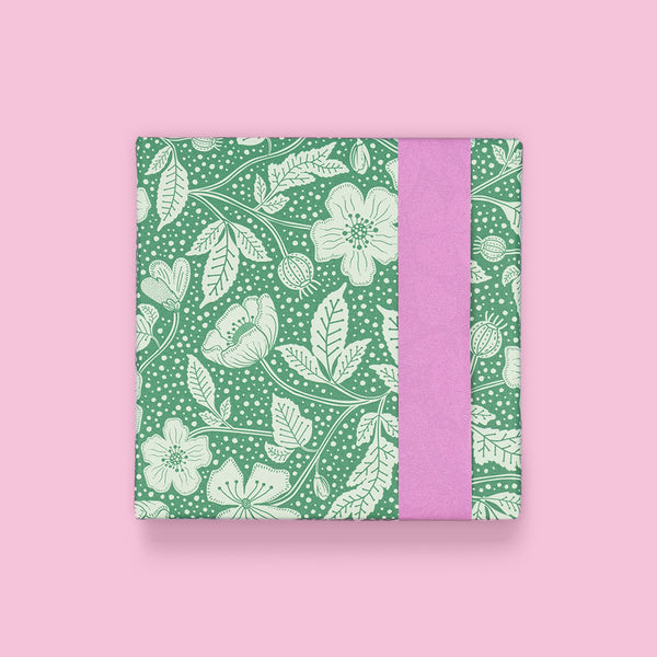 Poppy Green - Pink Cadeaupapier 70 x 300 cm