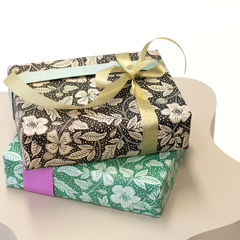 Poppy Green - Pink Cadeaupapier 70 x 300 cm