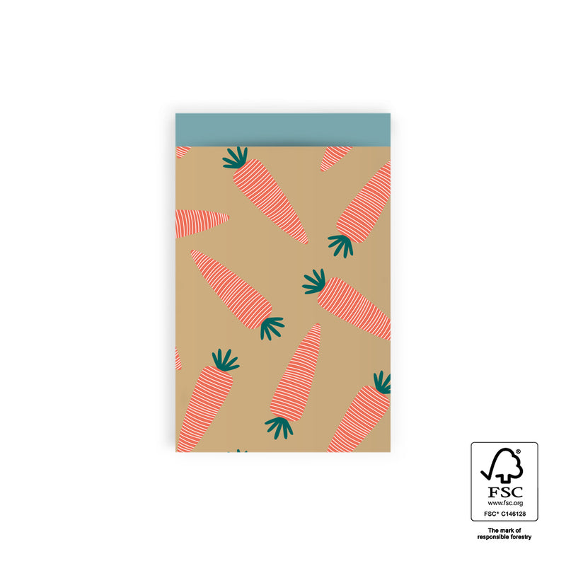 Vlakke zak M - Wortel 12 x 19 cm - 5 st