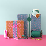 X-mas Tree Cognac/Pink Cadeaupapier 70 x 300 cm