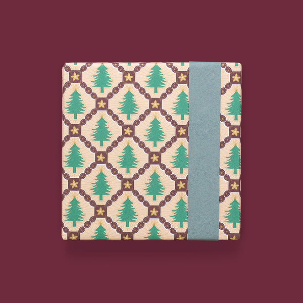 X-mas Tree Check - Blue Cadeaupapier 70 x 300 cm