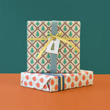 X-mas Tree Check - Blue Cadeaupapier 70 x 300 cm