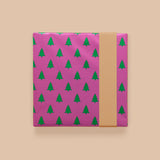 X-mas - Tree Green Foil Deep Pink - Nude Cadeaupapier 70 x 300 cm