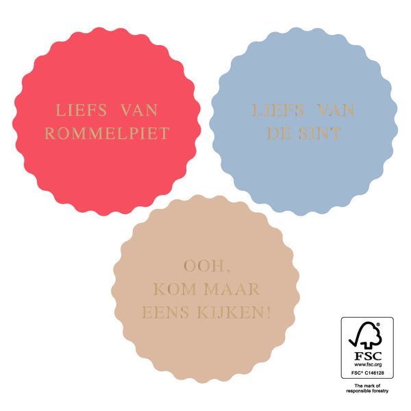 Sint Stickers Multi - Liefs Goud 12 st