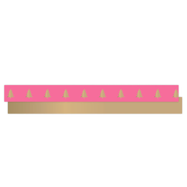Paporlene - Tree Pink/Gold Kerst Lint 10 mm