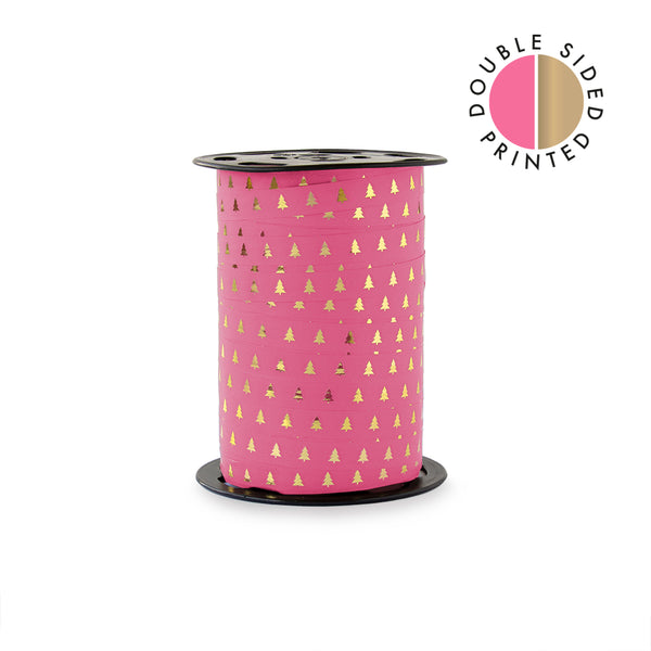 Paporlene - Tree Pink/Gold Kerst Lint 10 mm