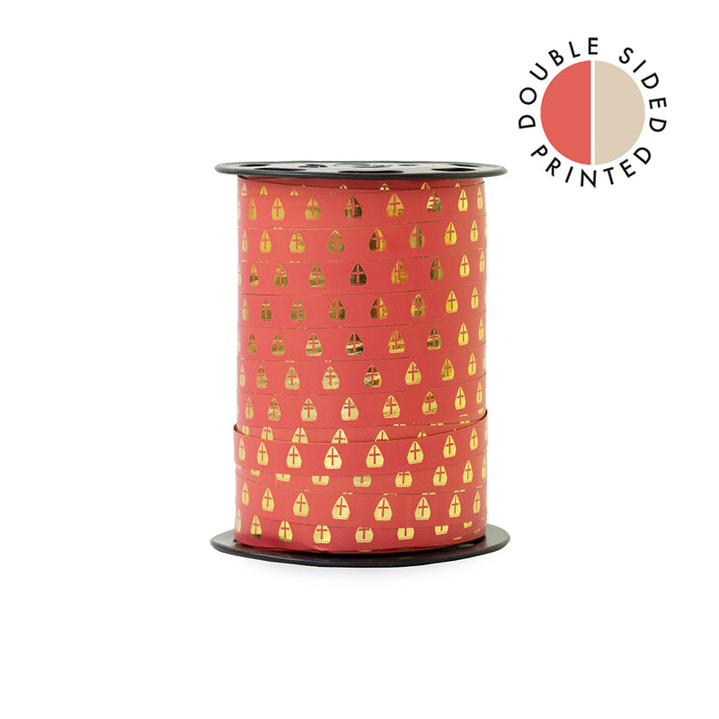 Sint Lint - Paporlene - Mijter - Red - Beige 10 mm