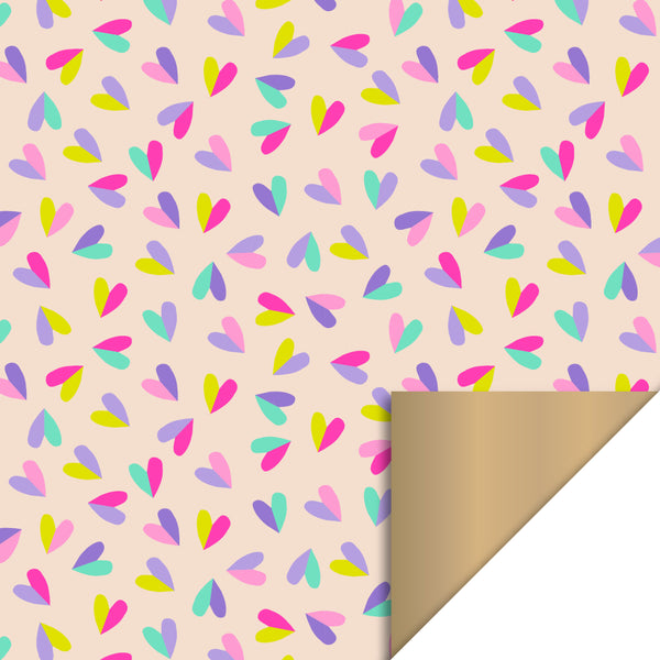 Vlakke zak L - Hearts Duo - Gold - 17 x 25 cm - 5 st