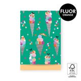 Vlakke zak L - Ice Confetti - Fluor Peach - 17 x 25 cm - 5 st