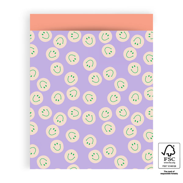 Vlakke zak XL - Smile Lilac - Salmon - 27 x 34 cm