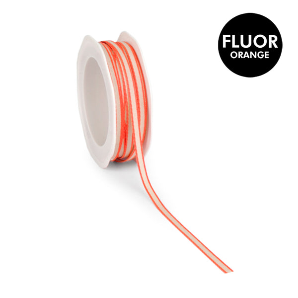 Katoen - Texture Fluor Edge Orange 6 mm