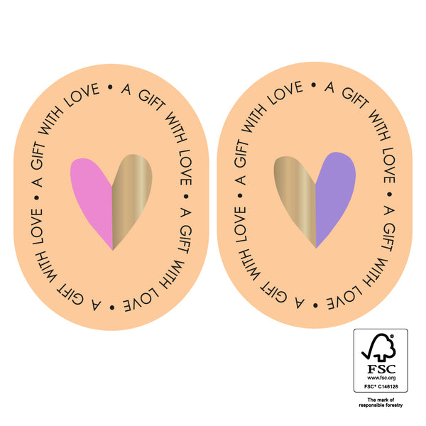 Duo - Oval Heart Gold 10 st