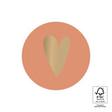 Goudfolie Hart - Dark Peach - 10 st