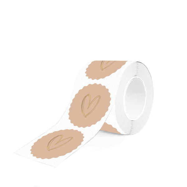 Goudfolie - Heart - Nude - 10 st