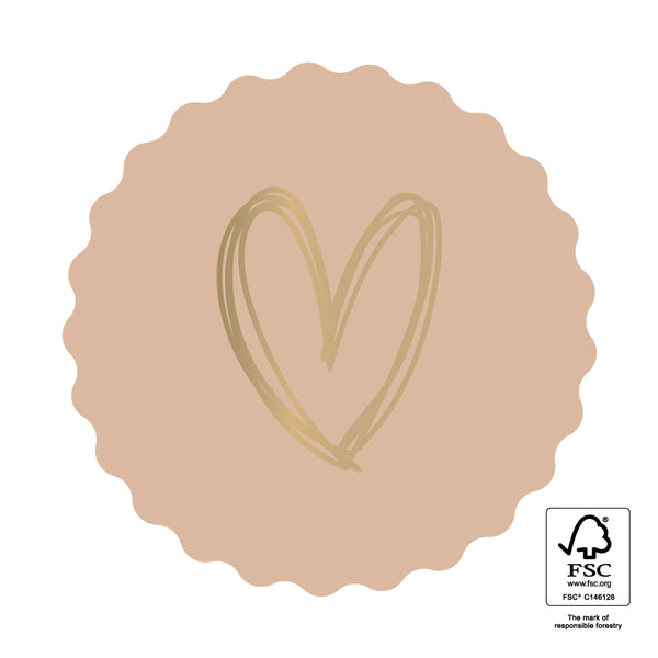 Goudfolie - Heart - Nude - 10 st