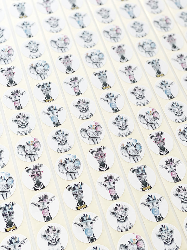 Assortiment - Geboorte meisje Stickers Rond 12 st