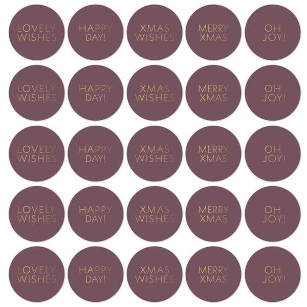 Goudfolie Stickers - Christmas Wishes Paars