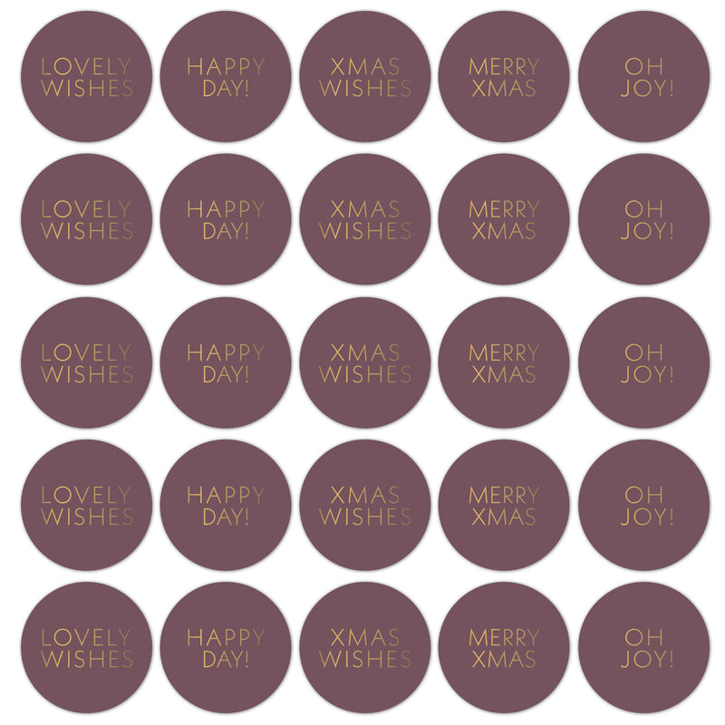 Goudfolie Stickers - Christmas Wishes Paars 10 st