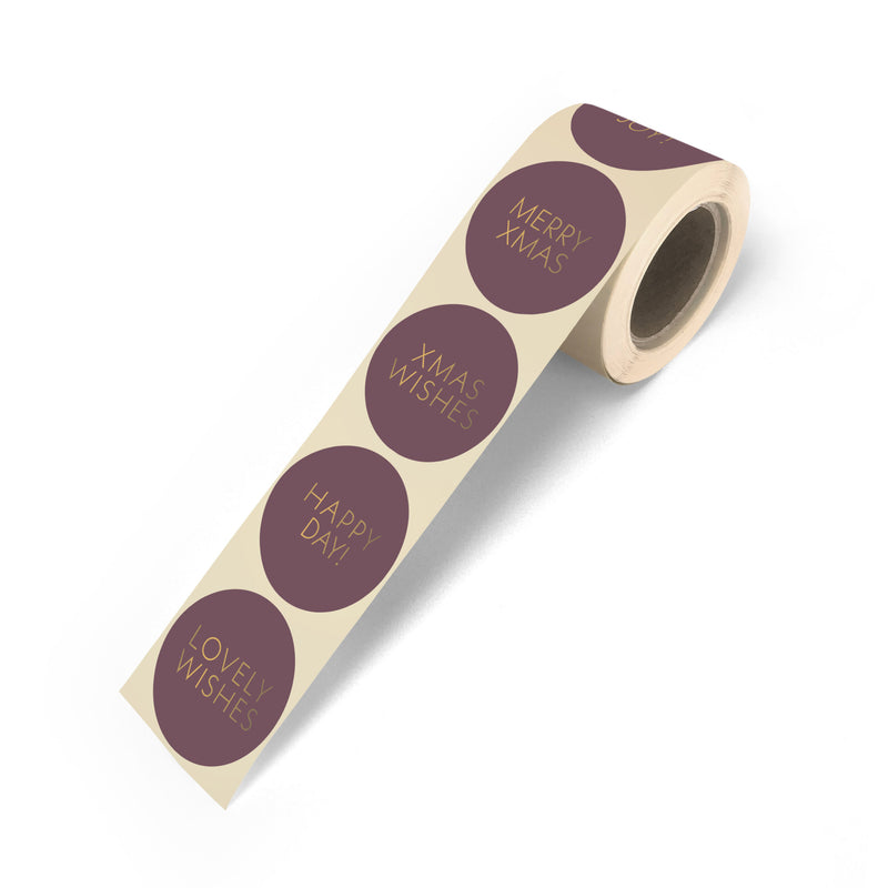 Goudfolie Stickers - Christmas Wishes Paars 10 st