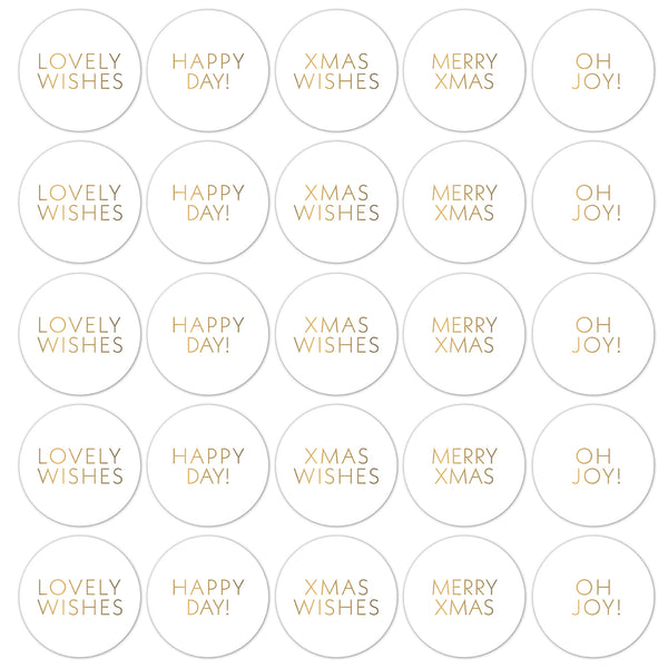 Goudfolie Stickers - Christmas Wishes Wit