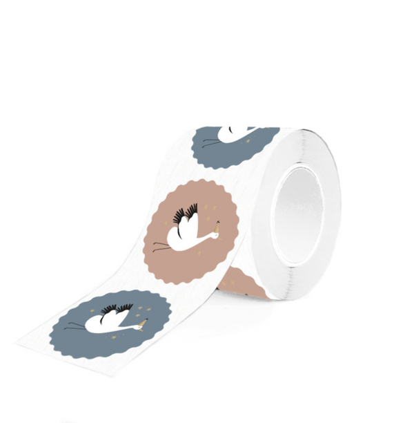 Goudfolie - Baby Bird Stickers Rond 10 st